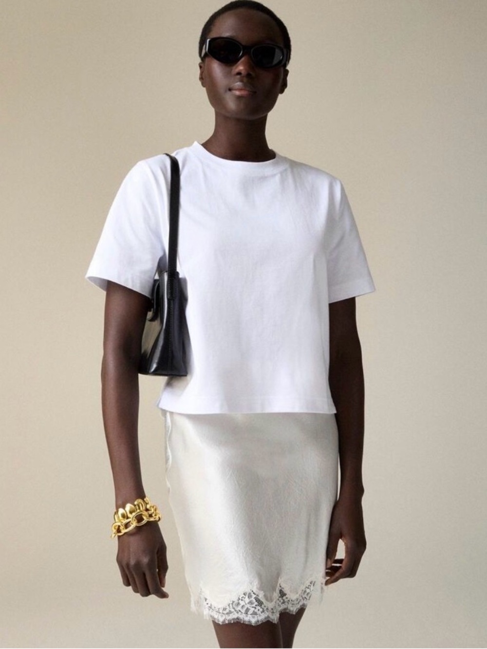 J. Crew relaxed premium-weight cropped T-shirt NWOT